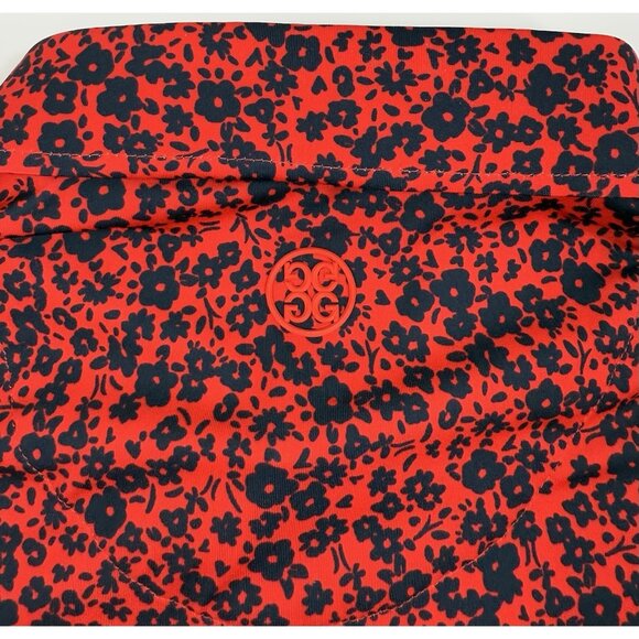 G/Fore Mens Golf Polo Size XL Tech Jersey Performance Mini Floral Red Navy - Picture 5 of 10